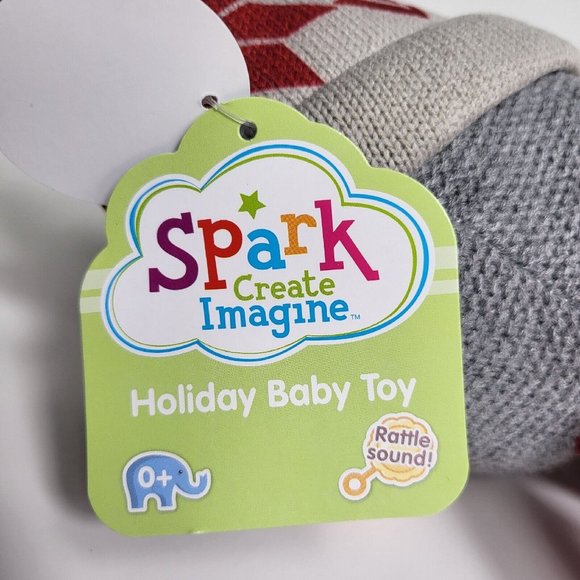 Spark Create Imagine Knit Owl Plush Christmas My First Winter Rattle Crinkle 18" - Picture 12 of 15
